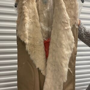 Zara Tan Faux Fur Vest